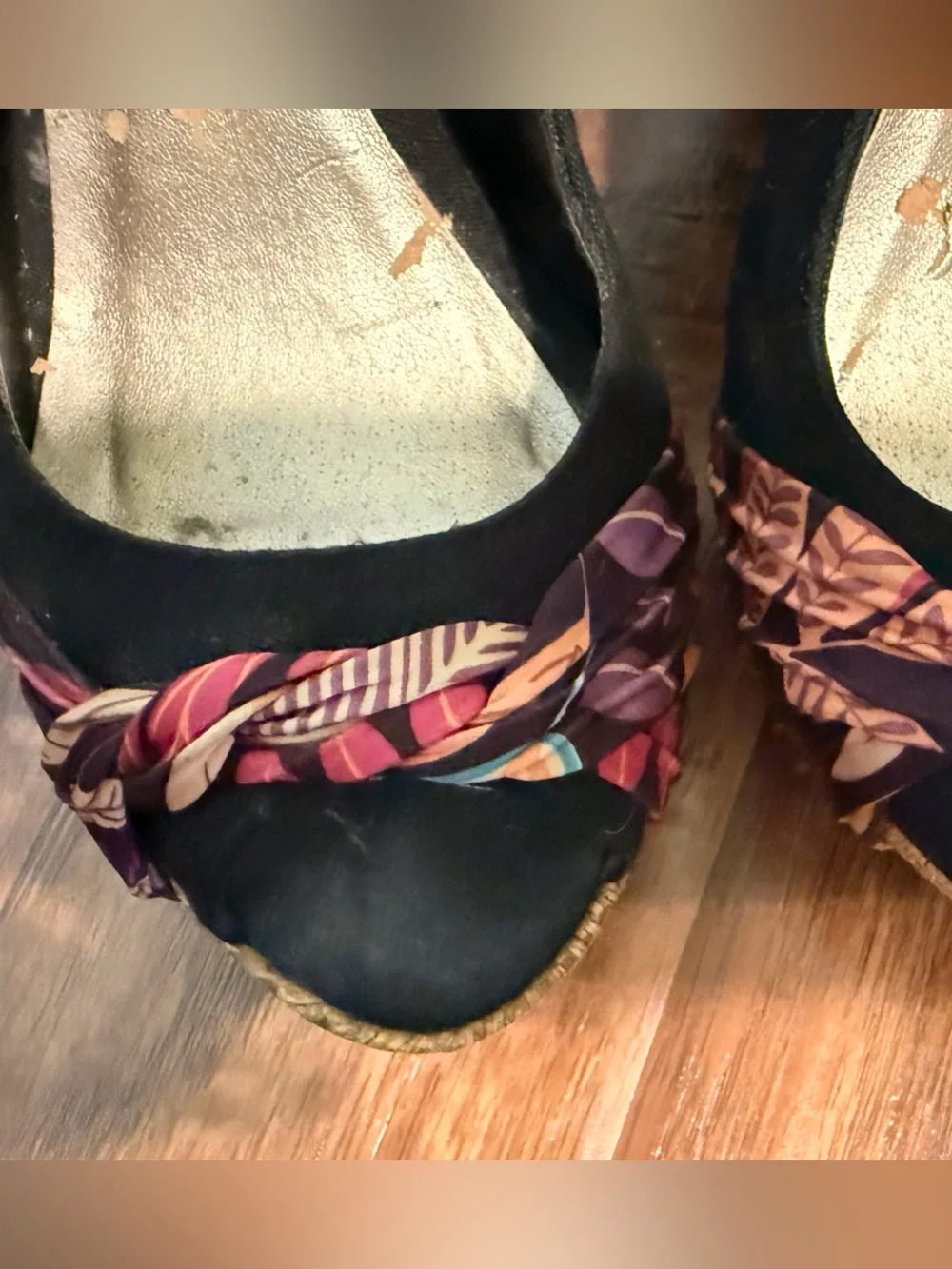 Wedge Espadrille Sandals - Black